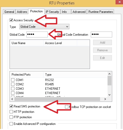 RTU poroperties security