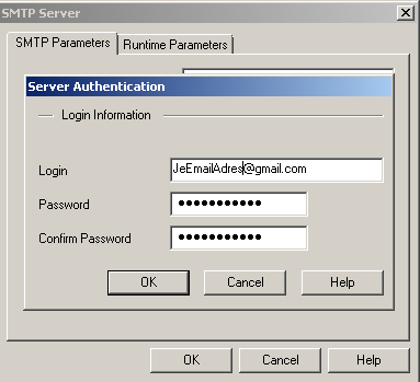 SMTP Server advanced settings